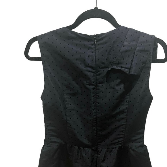 RED Valentino Bow Embellished Polka Dot Sleeveless A-Line Mini Dress  Navy 8 / M - Picture 7 of 9